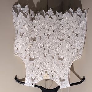 White cropped lace top